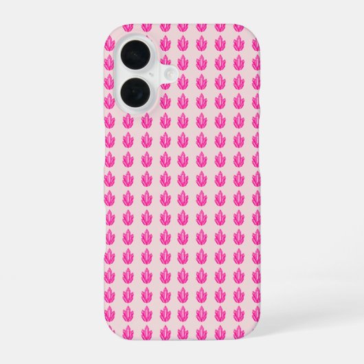 ピンクの花柄スマホケース iPhone 16ケース (裏面)