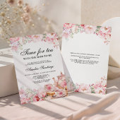 ピンクの花柄ティー パーティーでお披露目 Mom To Be ベビーシャワー 招待状