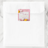 ピンクの花柄テーマのブライズシャワー スクエアシール (バッグ)