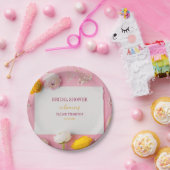 ピンクの花柄テーマのブライズシャワー ペーパープレート (パーティー)