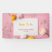 ピンクの花柄テーマのブライズシャワー 横断幕 (横)