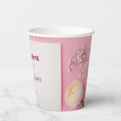 ピンクの花柄テーマのブライズシャワー 紙コップ (裏面)