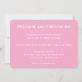 ピンクの花柄デザインの結婚式 招待状 (裏面)