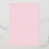 ピンクの花柄ドレス プリンセス ネイビー キンセアニエラ ゴールド 箔招待状 (裏面)