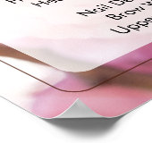 ピンクの花柄ネイルサロン料金表メニュー ポスター (角)