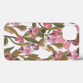 ピンクの花柄パーソナライズiPhone / iPadケース Case-Mate iPhoneケース (裏面 (横))