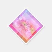 ピンクの花柄ファンタジーナプキン スタンダードカクテルナプキン (角)