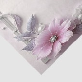 ピンクの花柄フレームのティシュペーパー 薄葉紙 (詳細)