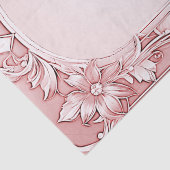 ピンクの花柄フレームのティッシュペーパー 薄葉紙 (詳細)