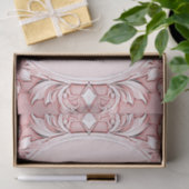 ピンクの花柄フレームのティッシュペーパー 薄葉紙 (ギフト)