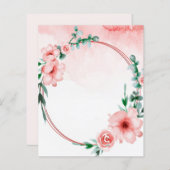 ピンクの花柄フレーム スクラップブックの背景用紙 (正面/裏面)