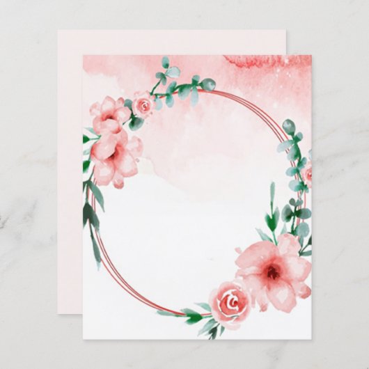 ピンクの花柄フレーム スクラップブックの背景用紙 (正面/裏面)