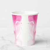 ピンクの花柄プリント紙コップ 紙コップ (左)