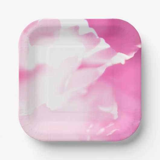 ピンクの花柄プリント紙皿 ペーパープレート (正面)