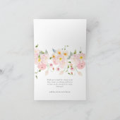 ピンクの花柄ベビーシャワーのおりたたみ式サンクスカード サンキューカード (内部)