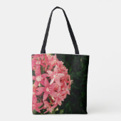 ピンクの花柄ボケ トートバッグ (裏面)