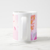 ピンクの花柄マグカップ ジャンボコーヒーマグカップ (裏面)
