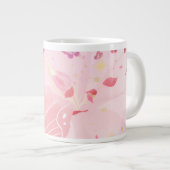 ピンクの花柄マグカップ ジャンボコーヒーマグカップ (正面右)