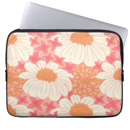 ピンクの花柄ラップトップスリーブ ラップトップスリーブ