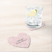 ピンクの花柄レースのブライズシャワー ペーパーコースター (インサイチュ)