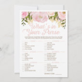 ピンクの花柄両面仕様の結婚前お楽しみ会ゲーム (裏面)