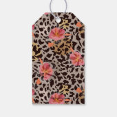 ピンクの花柄動物プリント ブライダルシャワー 感謝 ギフトタグ (裏面)