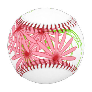 ピンクの花柄野球ボール 野球ボール