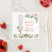 ピンクの花柄　もうすぐ連れ去られる ブライダルシャワー スタンダードカクテルナプキン (インサイチュ)