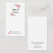 ピンクの花柄 イヤリング ディスカード 名刺 (正面/裏面)