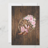 ピンクの花柄 ウェスタンカウガール 誕生日 カントリー 招待状 (裏面)