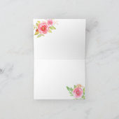 ピンクの花柄 ウェディング ブライダル サンクスノート 3605 サンキューカード (内部)