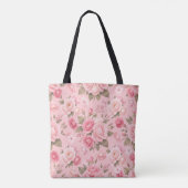 ピンクの花柄 オリジナル トートバッグ (裏面)