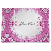 ピンクの花柄 ギフトバッグ (正面)