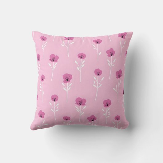 ピンクの花柄 クッション (裏面)