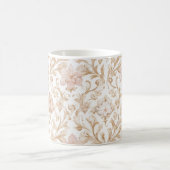 ピンクの花柄 コーヒーマグカップ (中央)