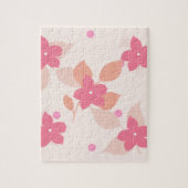 ピンクの花柄 ジグソーパズル (縦)