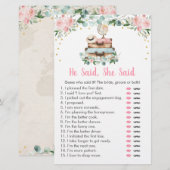 ピンクの花柄 トラベル 彼が言った 彼女が言った 結婚式前ゲーム (正面/裏面)