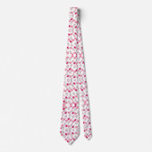 ピンクの花柄 ネクタイ (正面)