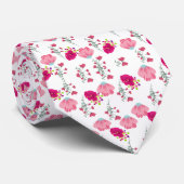 ピンクの花柄 ネクタイ (ロール)