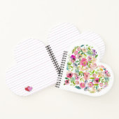 ピンクの花柄 ハート 小さな女の子の愛 ノートブック (内部)