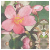 ピンクの花柄 ファブリック (クローズアップ)