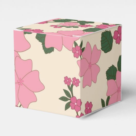 ピンクの花柄 フェイバーボックス (正面サイド)
