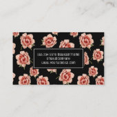 ピンクの花柄 |フローリスト 名刺 (裏面)