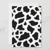 ピンクの花柄 ブラック ホワイト 牛柄 1歳誕生日 招待状 (裏面)