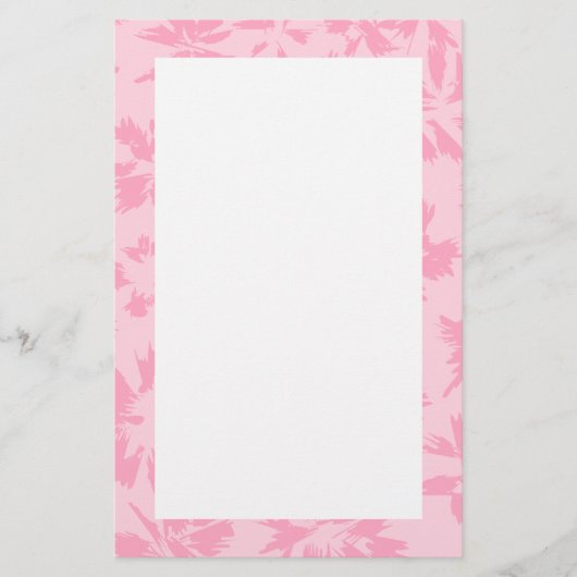 ピンクの花柄。 便箋 (正面)