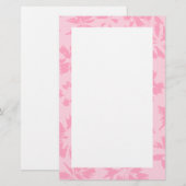 ピンクの花柄。 便箋 (正面/裏面)