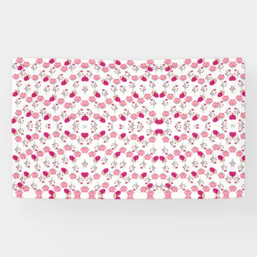 ピンクの花柄 横断幕 (横)