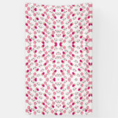 ピンクの花柄 横断幕 (縦)