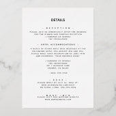 ピンクの花柄 箔招待状 (裏面)