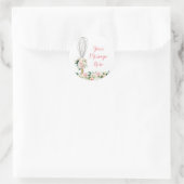 ピンクの花柄 間もなく連れ去られる ブライダルシャワー ラウンドシール (バッグ)